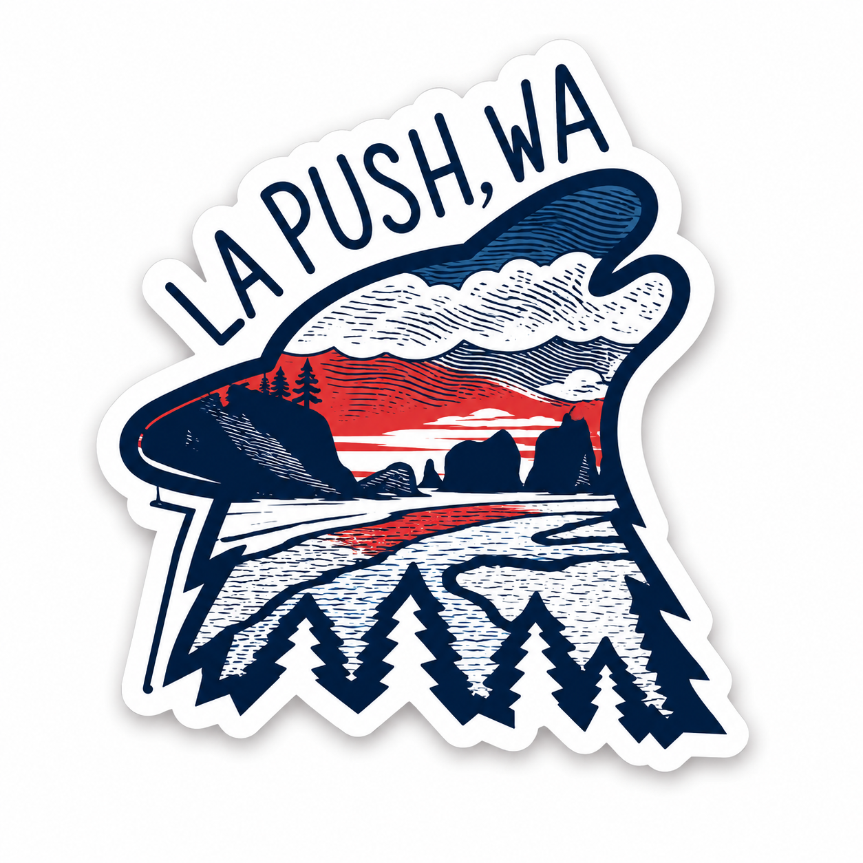 La Push Washington Beach Scene Sticker