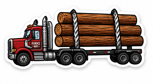 Logging Truck Forks Washinton Sticker