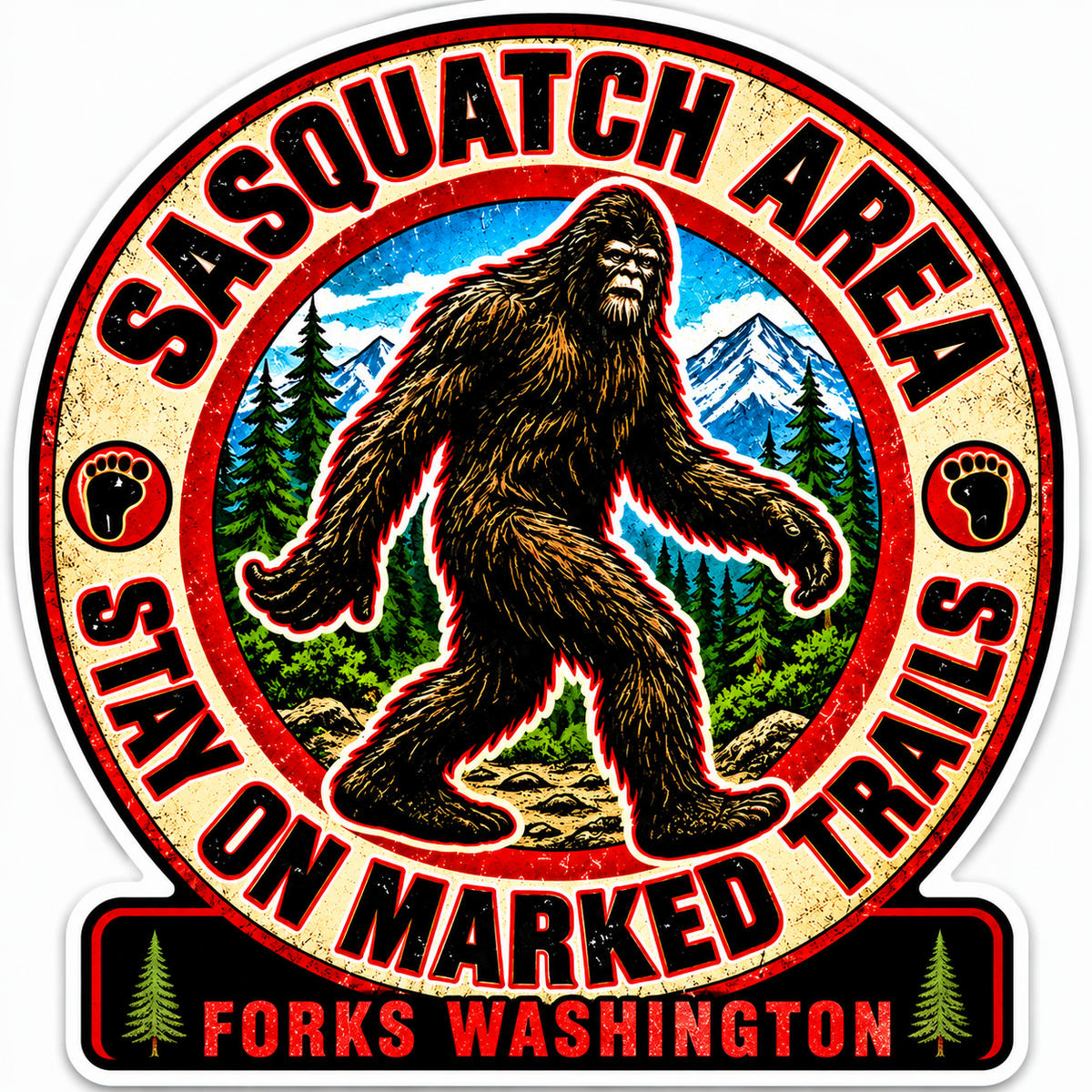 Sasquatch Area Stay on Marked Trails Sticker