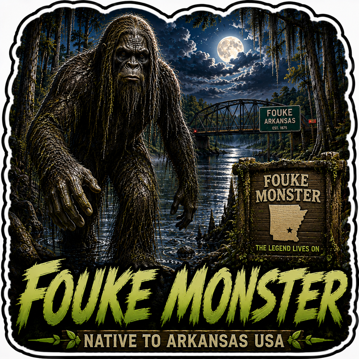 Sasquatch Around The World Sticker