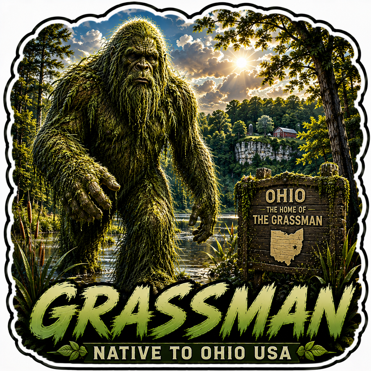 Sasquatch Around The World Sticker