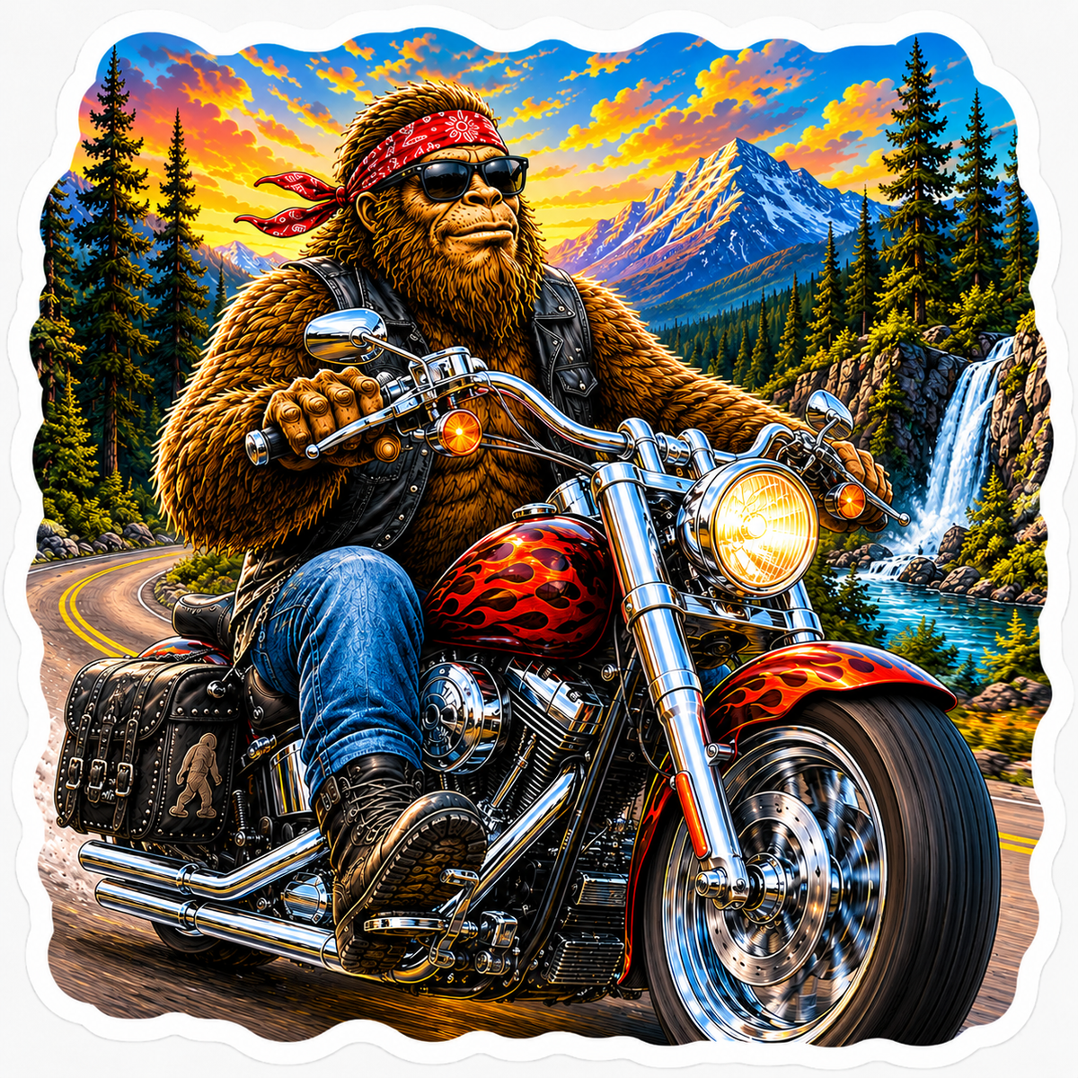 Sasquatch Riding A Motorcycle