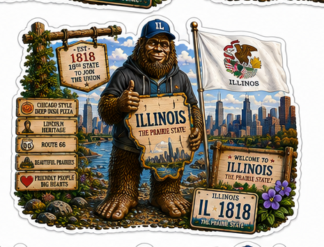 Illinois Sasquatch Sticker