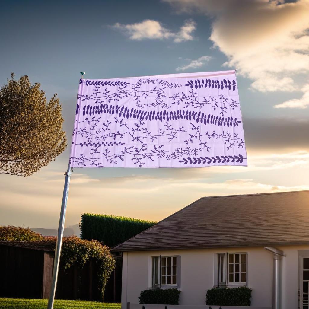 Bella's Purple Print Flag 3 foot x 5 foot