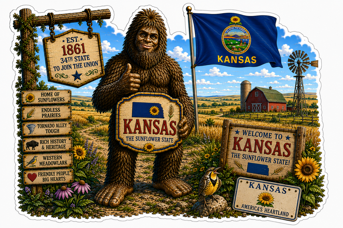 Kansas Sasquatch Sticker