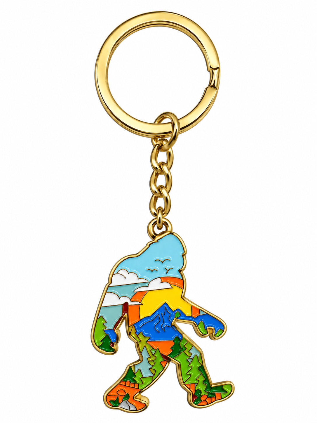 Metal Bigfoot Keychains