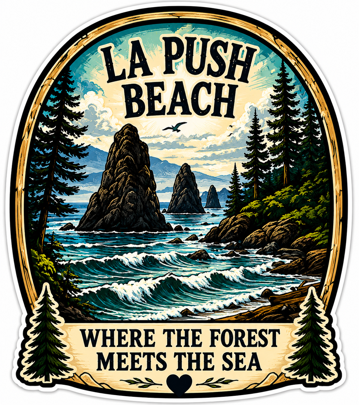 La Push Beach Where the Forest Meets the Sea Sticker