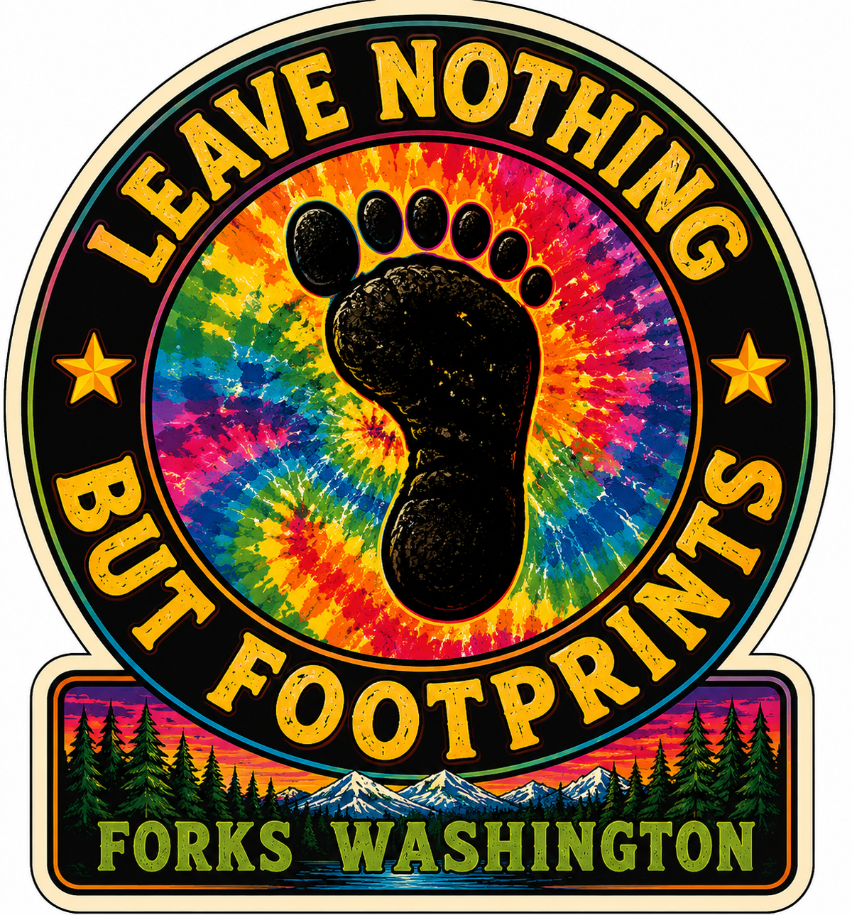 Leave Nothing But Footprints Bigfoot Sticker