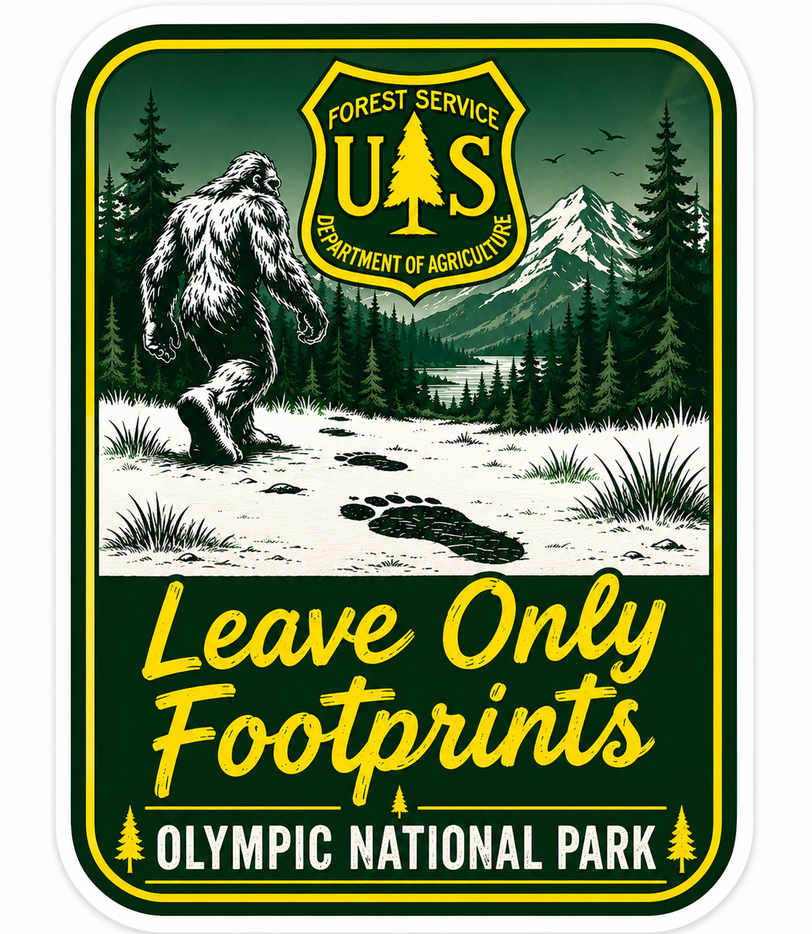 Forest Service Leave Only Footprints Sticker