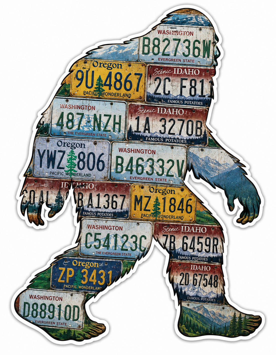 Sasquatch License Plate Sticker