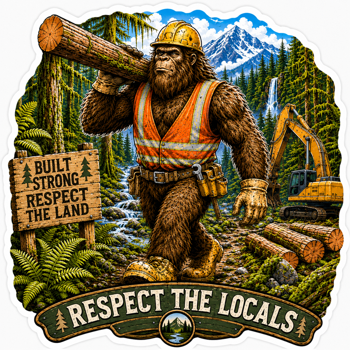 Sasquatch Construction Sticker