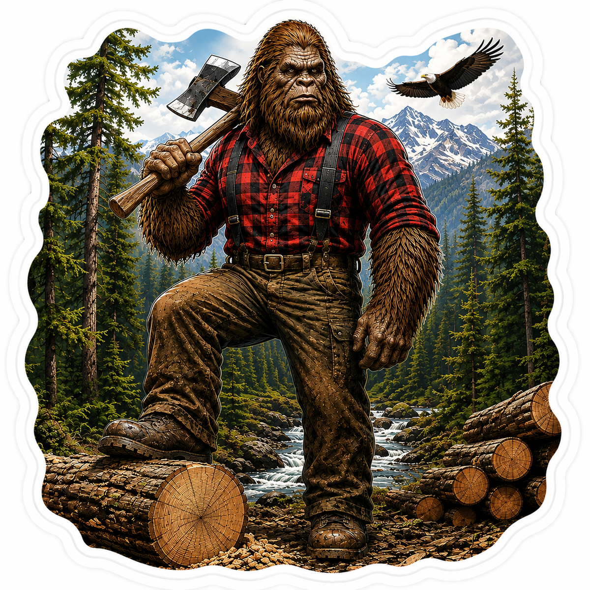 Sasquatch Lumberjack Sticker