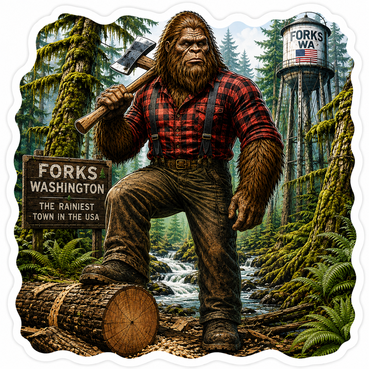 Sasquatch Lumberjack Sticker