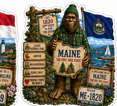 Maine Sasquatch Sticker