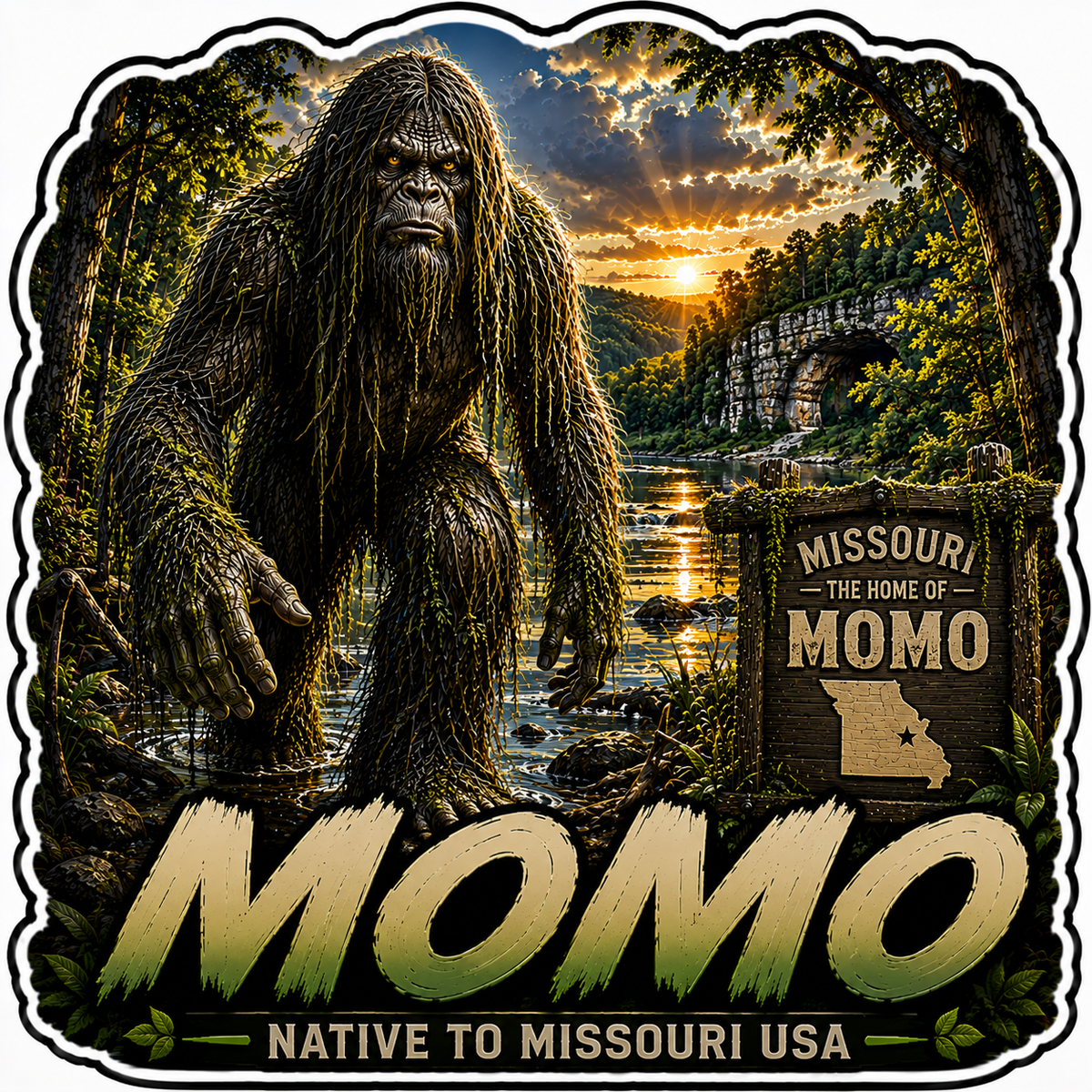 Sasquatch Around The World Sticker