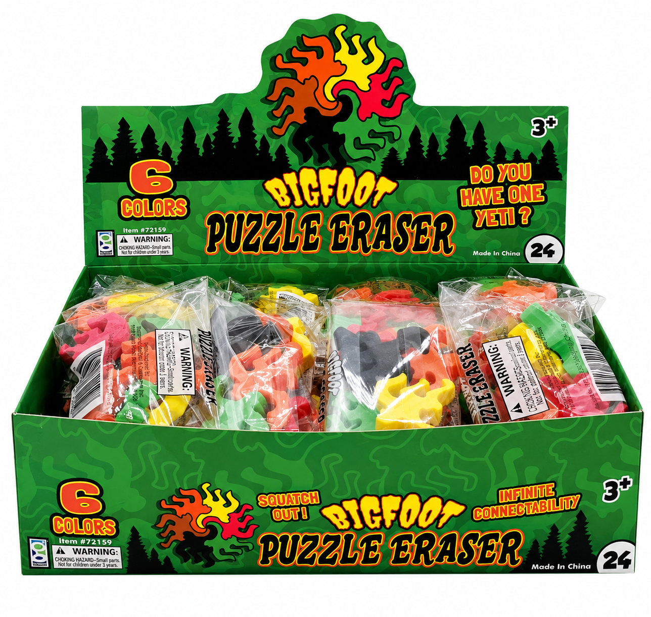 Sasquatch Erasers - Pack of 6