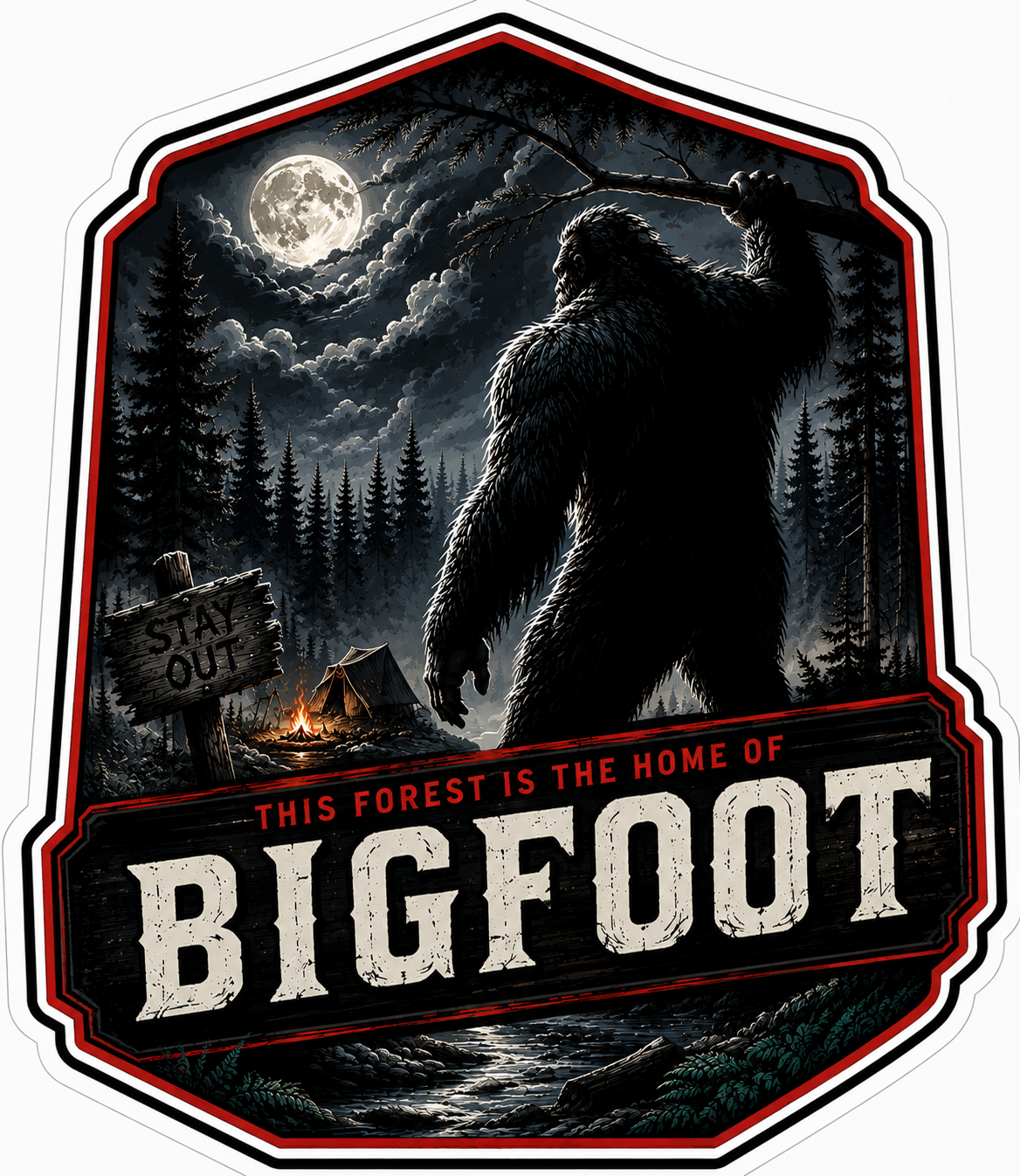 This Forest is the Home of Bigfoot Forks WA Sticker