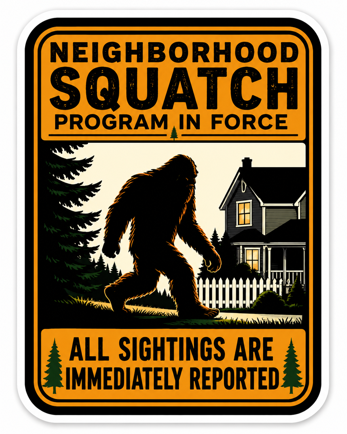 Neighborhood Squatch Program in Force Sticker