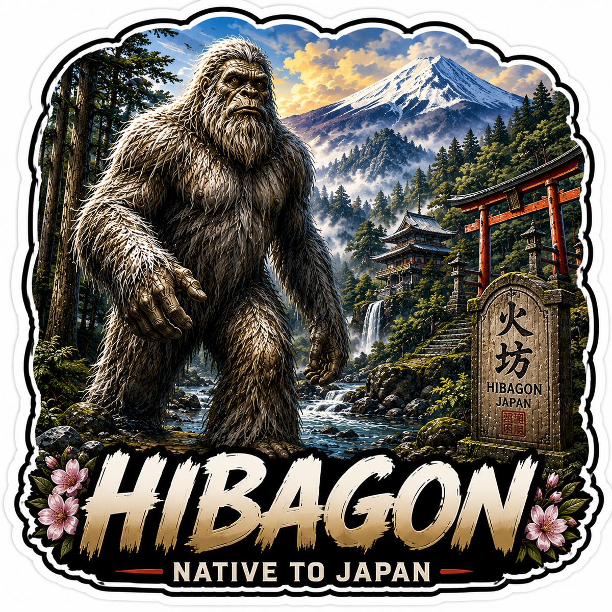 Sasquatch Around The World Sticker