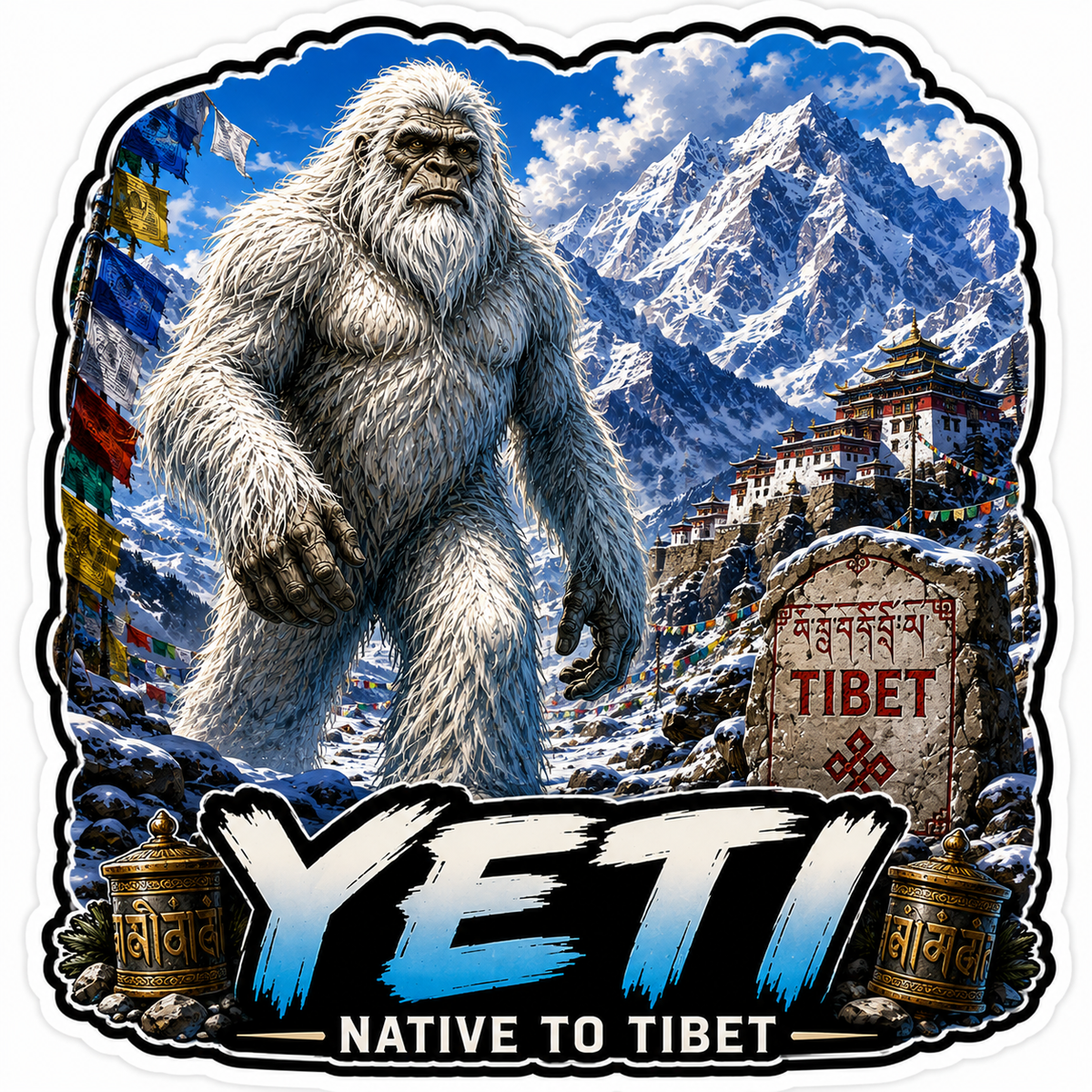 Sasquatch Around The World Sticker