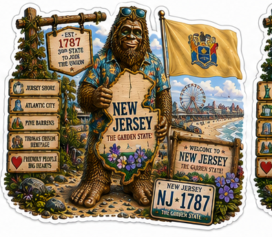 New Jersey Sasquatch Sticker