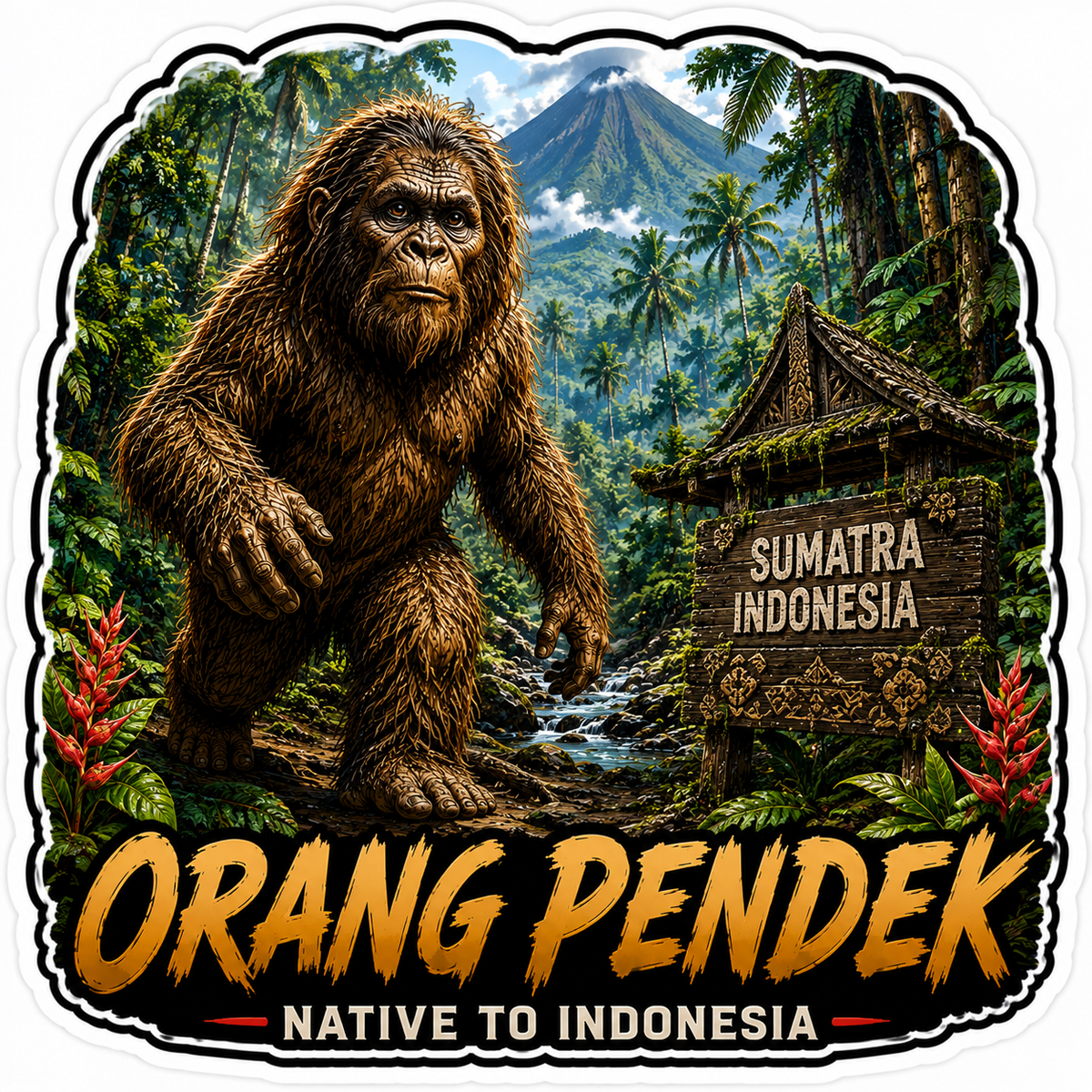 Sasquatch Around The World Sticker