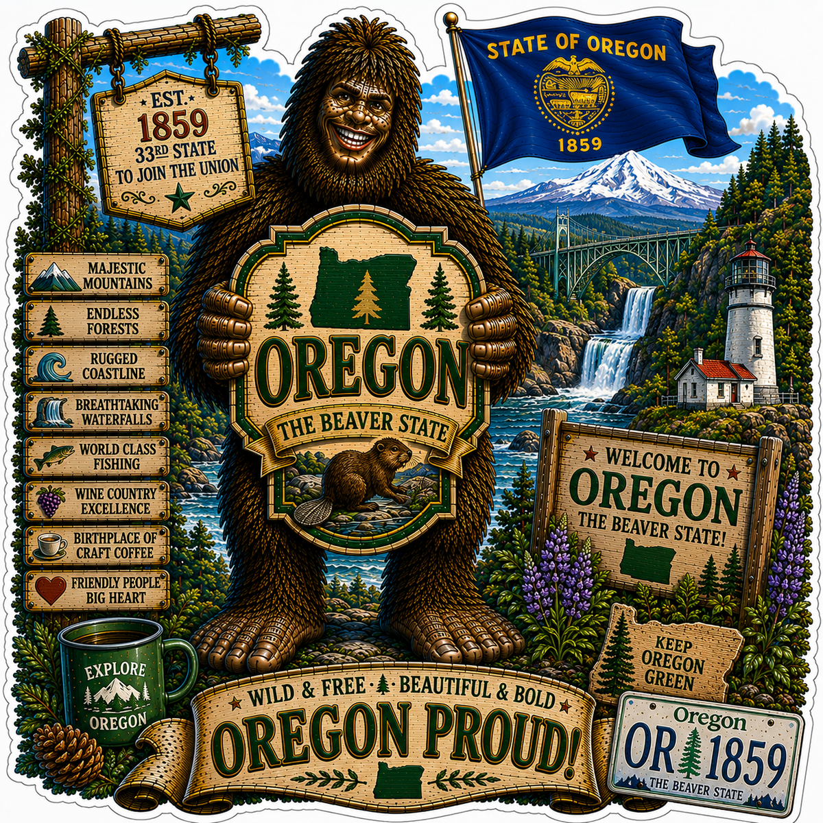 Oregon Sasquatch Sticker