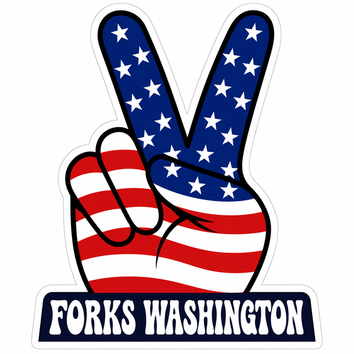 Peace Sign Red White and Blue Sticker
