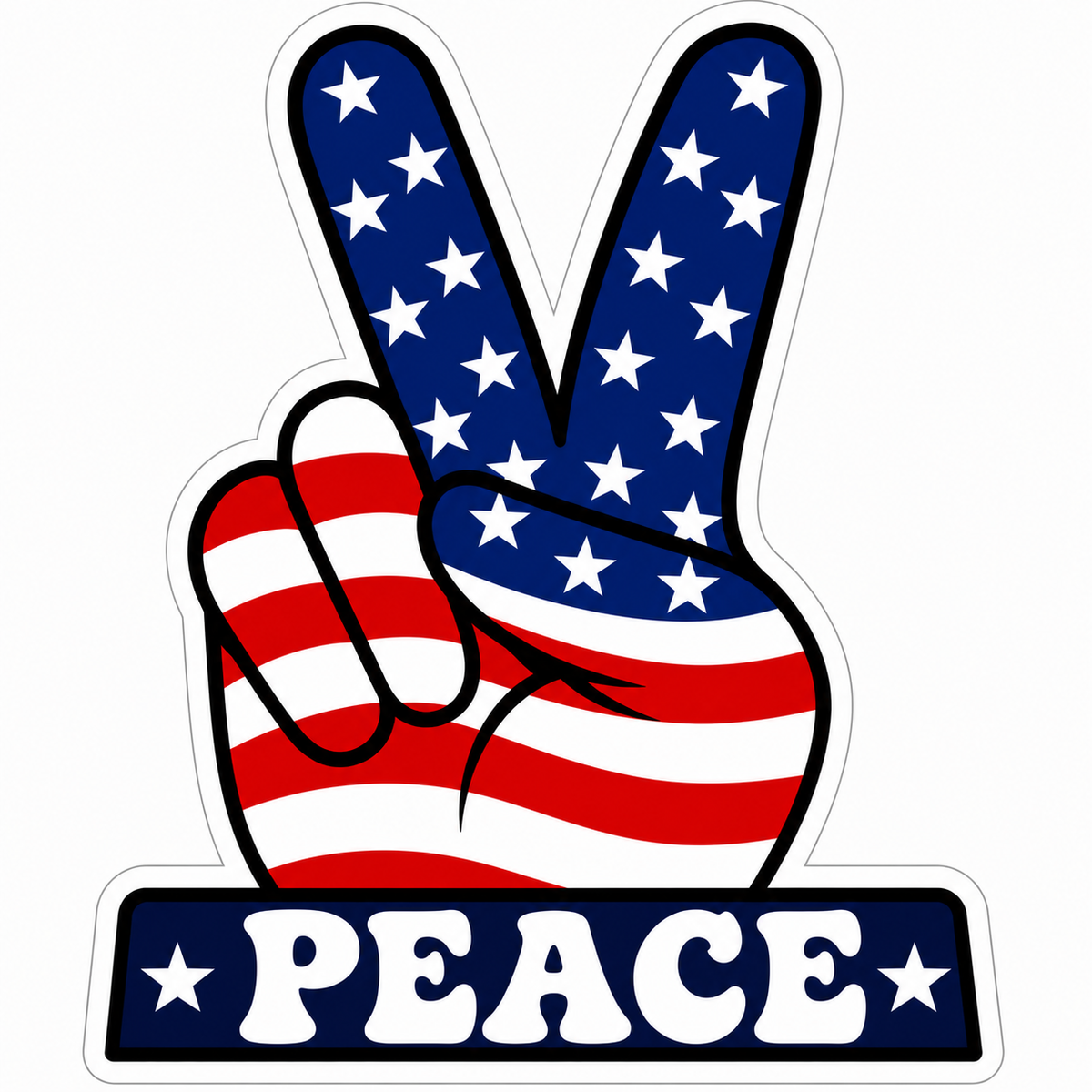 Peace Sign Red White and Blue Sticker