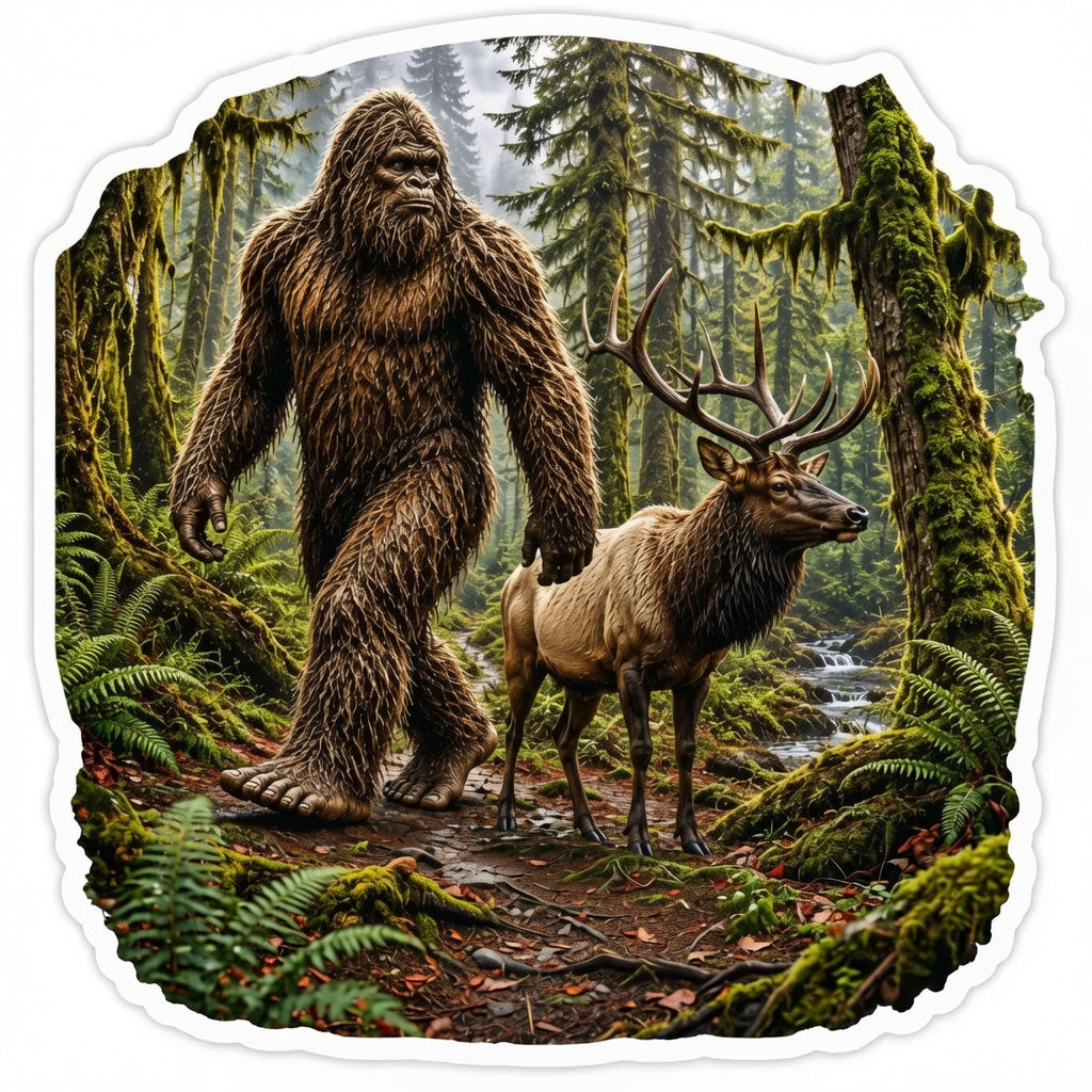Sasquatch & Elk Sticker