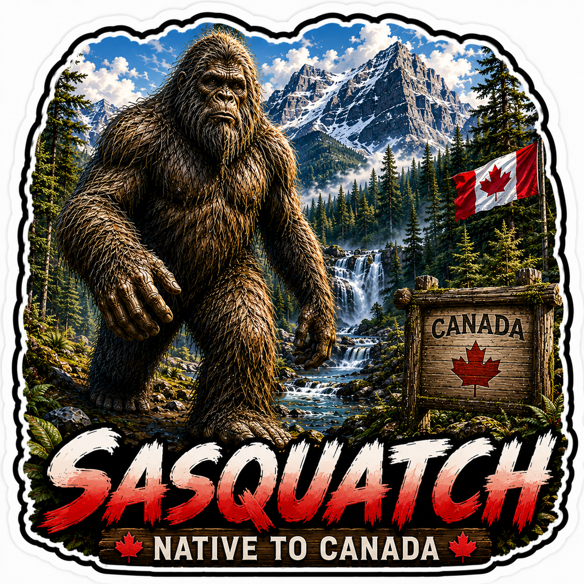 Sasquatch Around The World Sticker