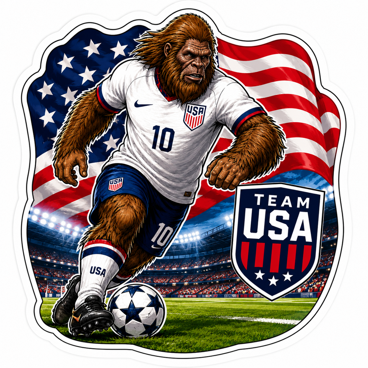 Soccer Sasquatch Sticker