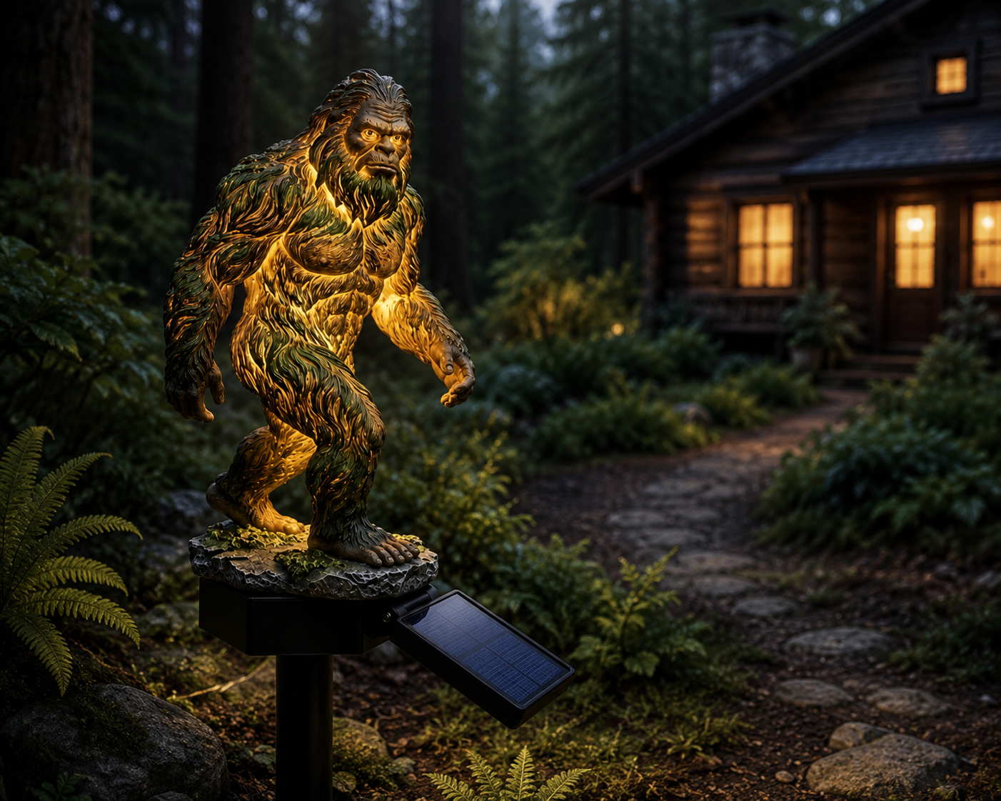 Sasquatch Bigfoot Outdoor Solar Lights for Garden or Walkway