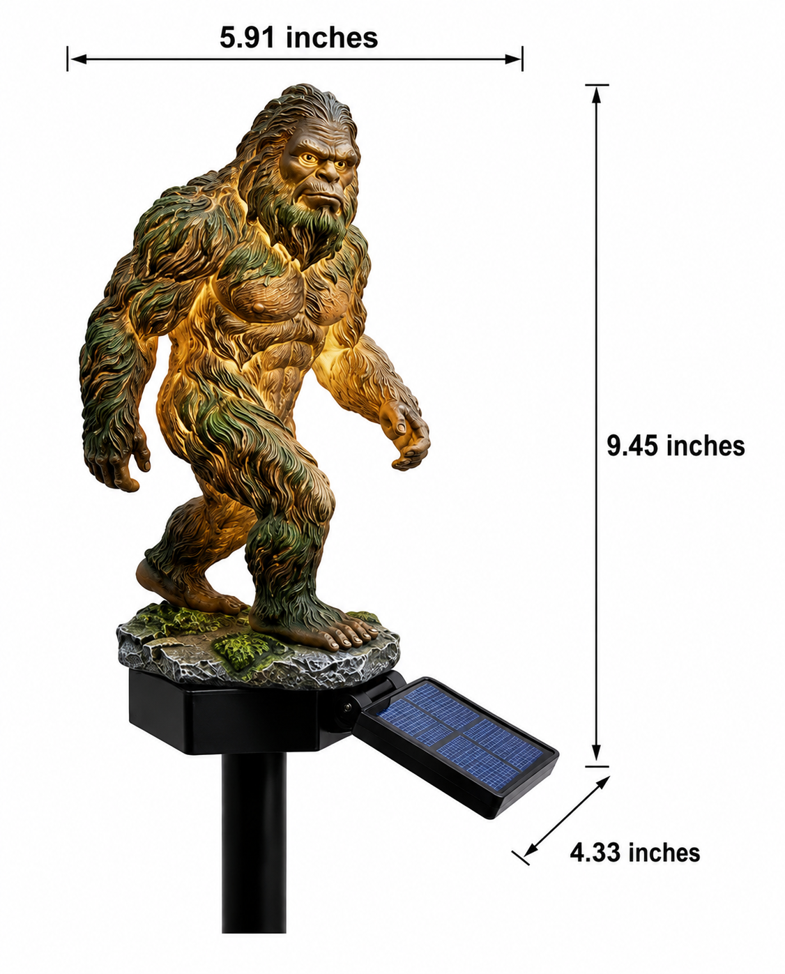 Sasquatch Bigfoot Outdoor Solar Lights for Garden or Walkway