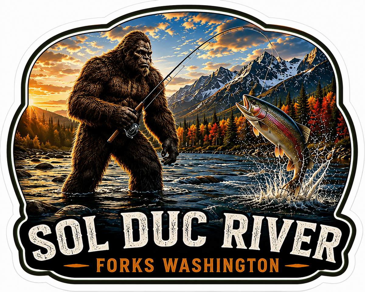 Sasquatch Fishing Sticker