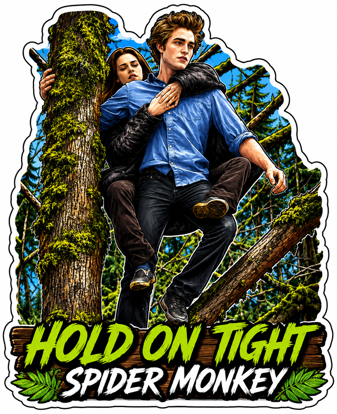 Hold on Tight Spider Monkey Sticker