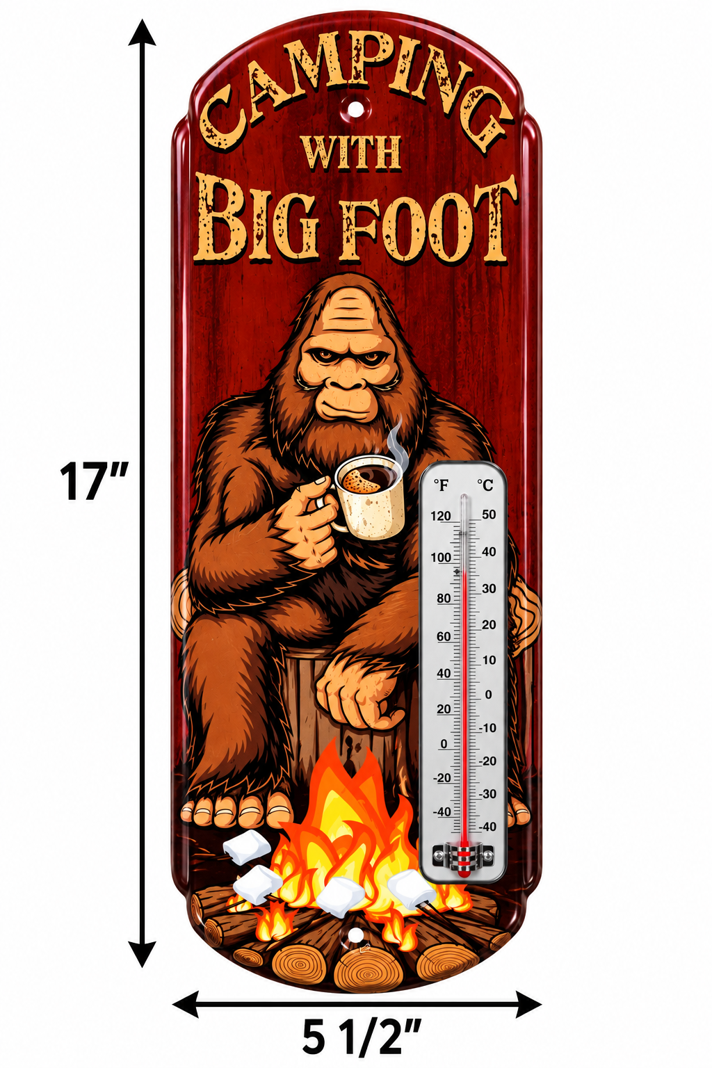 Bigfoot Metal Thermometer – 17" Tall