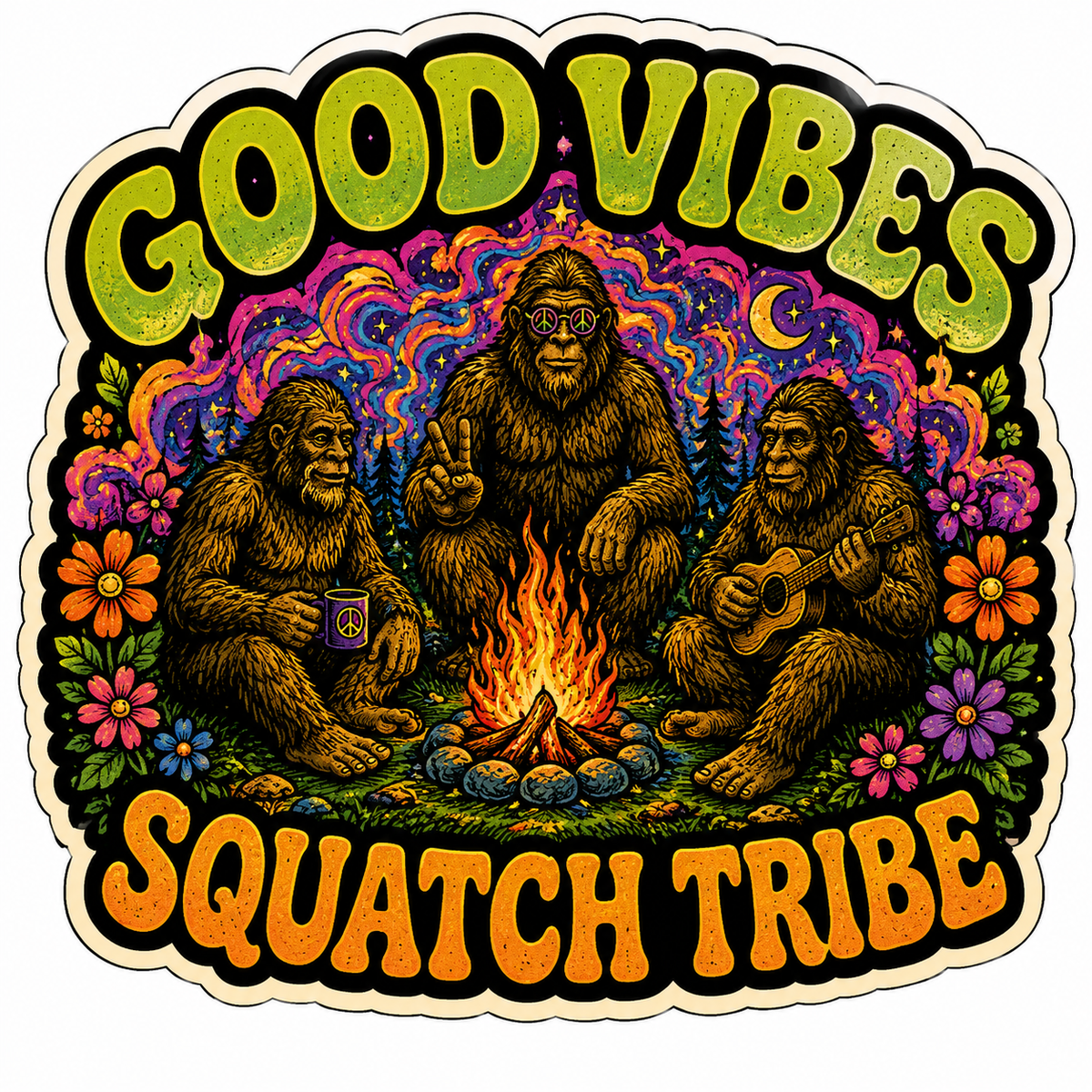 Good Vibes Sasquatch Tribe Sticker