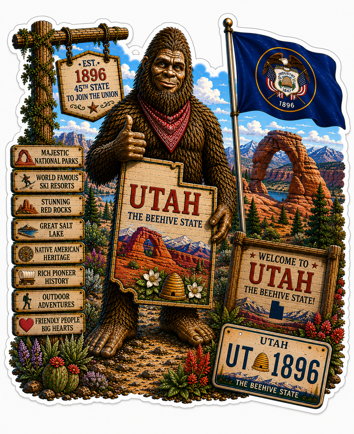 Utah Sasquatch Sticker