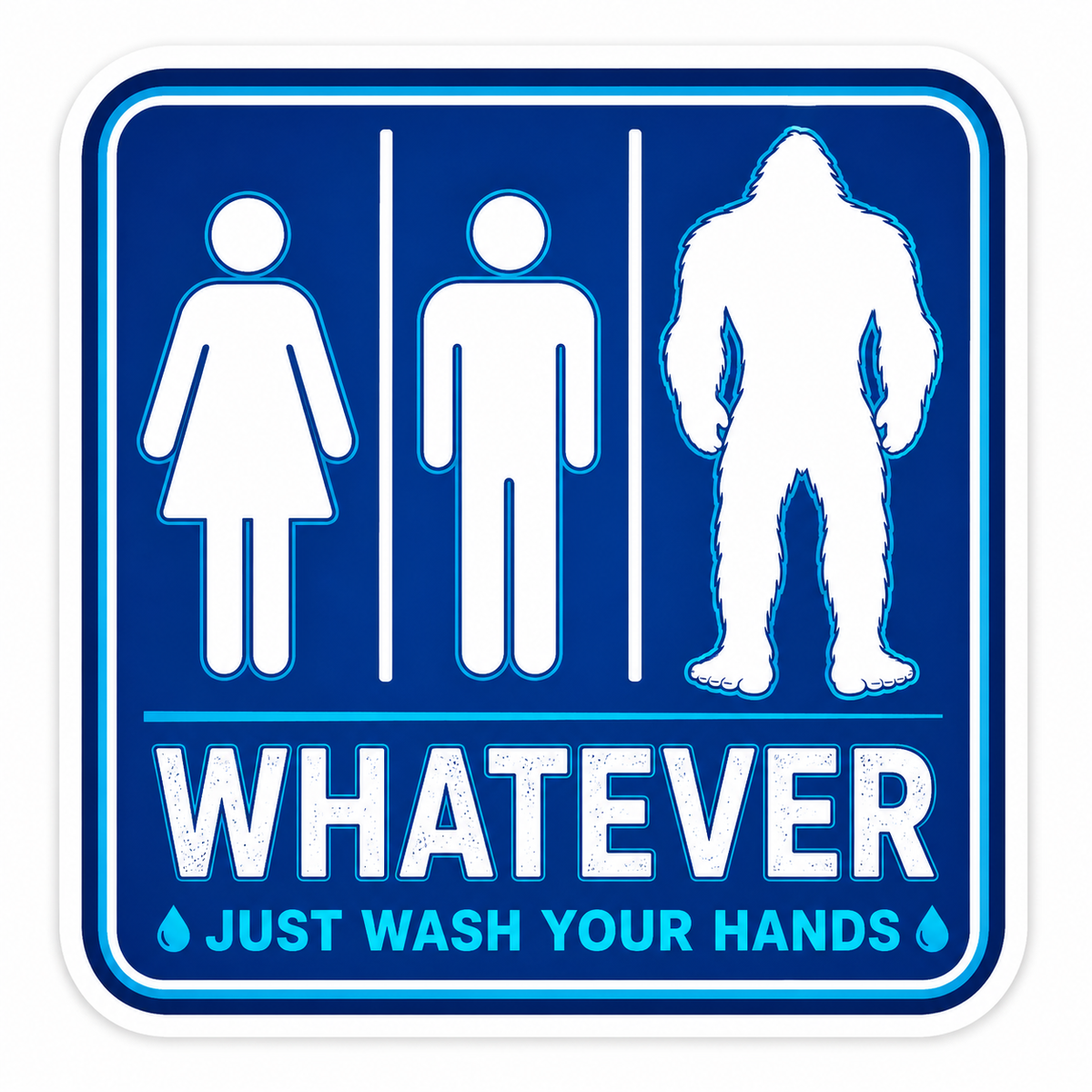 Funny Sasquatch Restroom Sticker