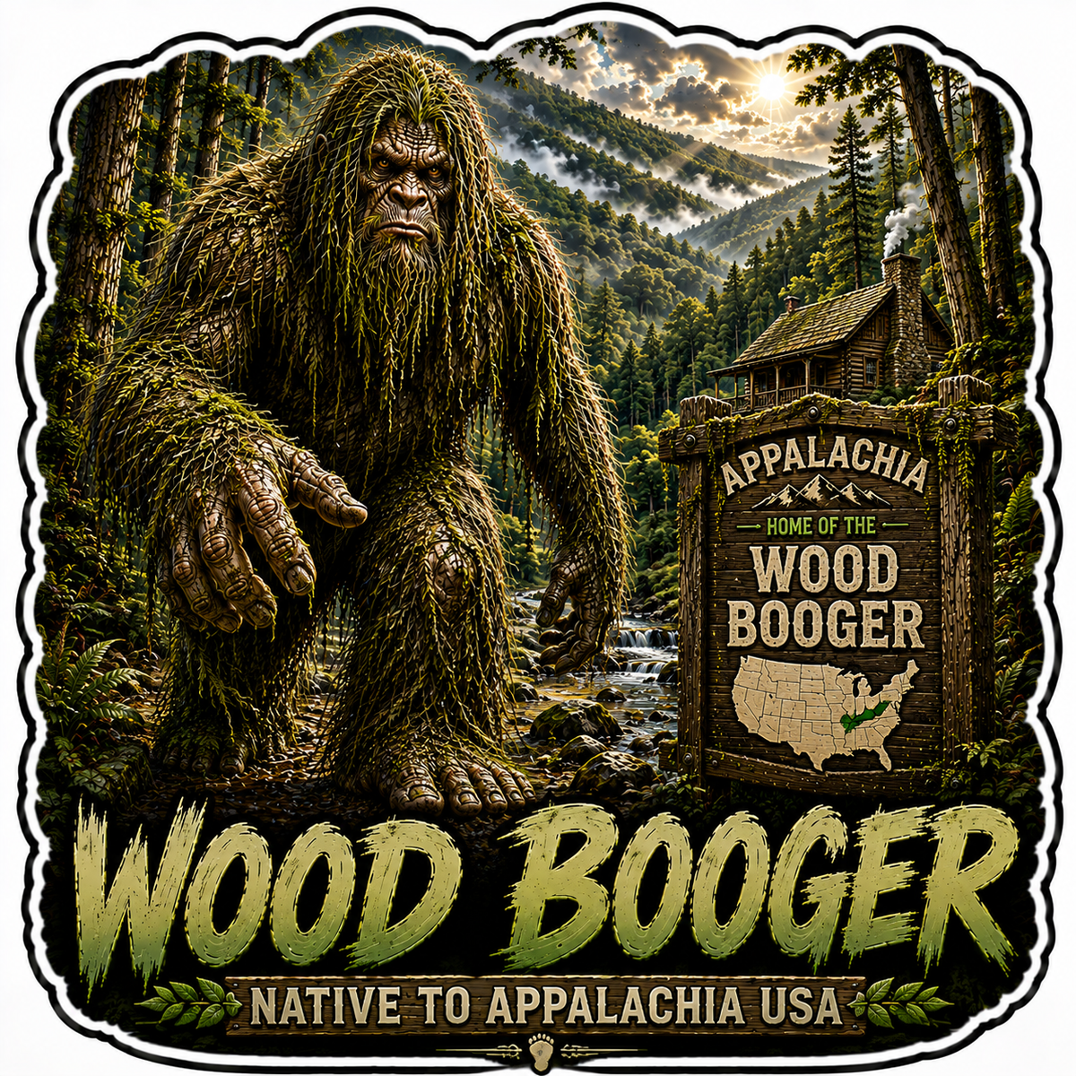 Sasquatch Around The World Sticker