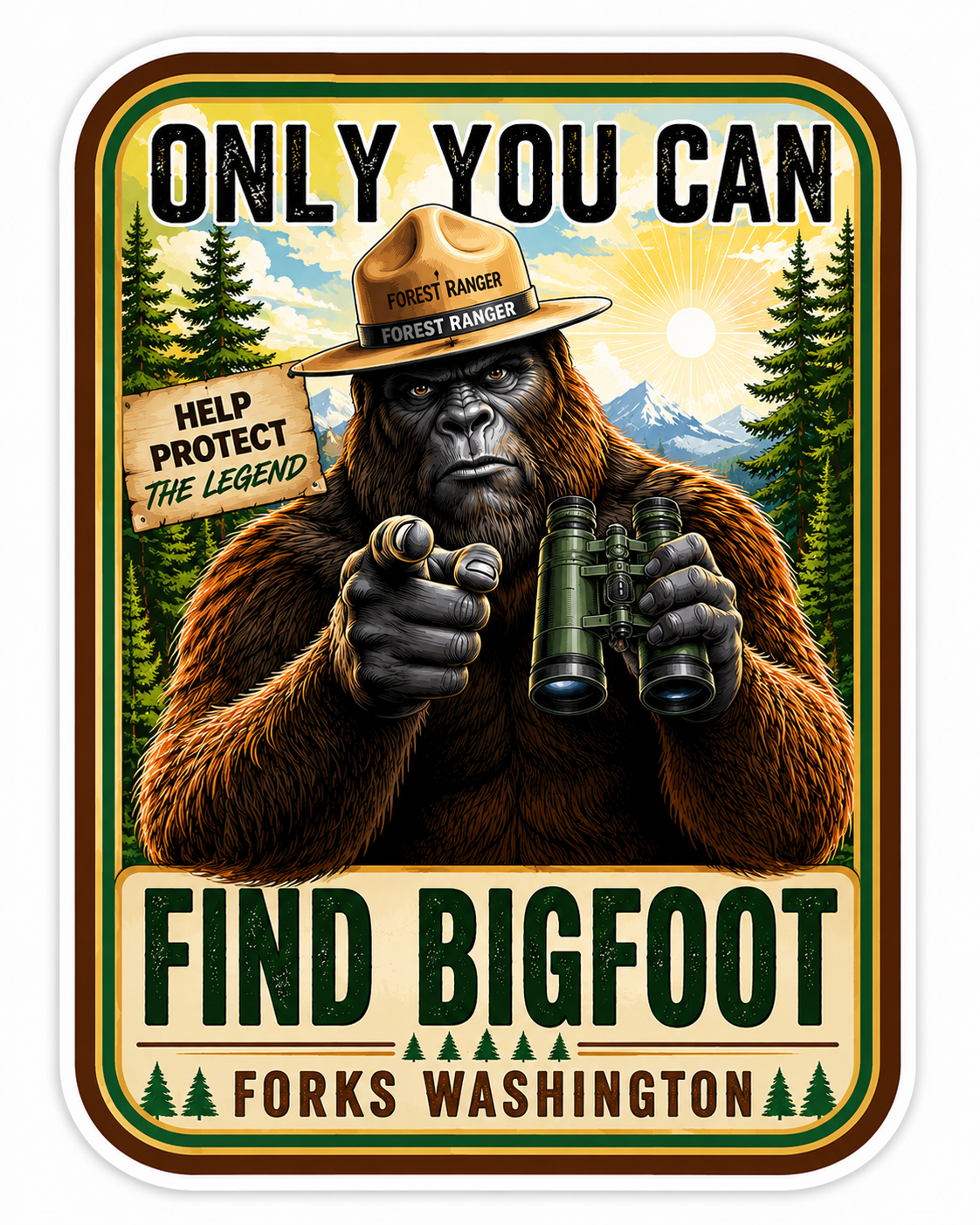Only You Can Find Bigfoot Sticker