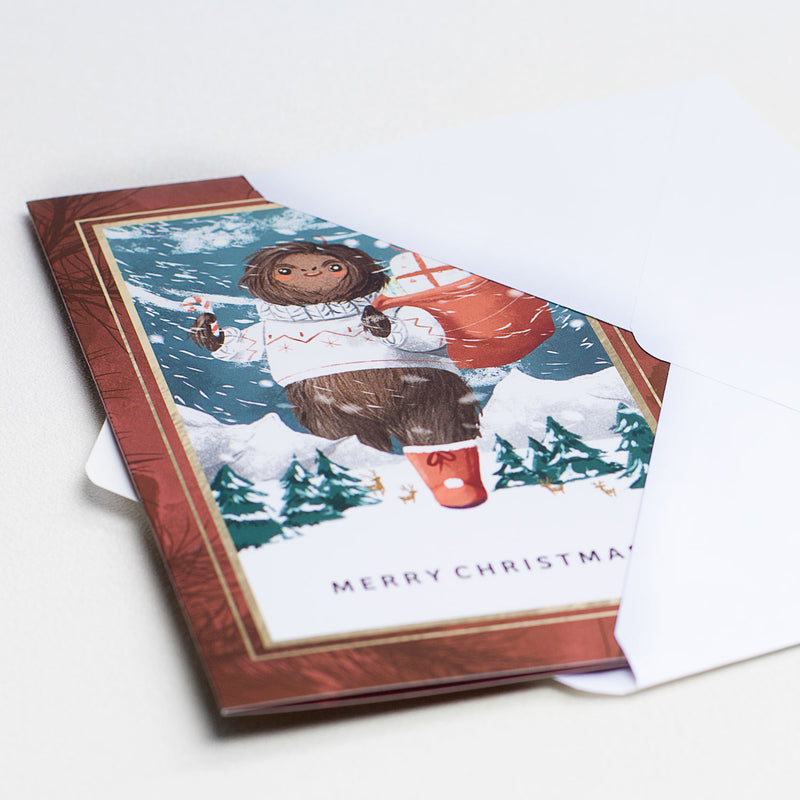 Bigfoot Christmas Card, Set of 2 - Sasquatch The Legend