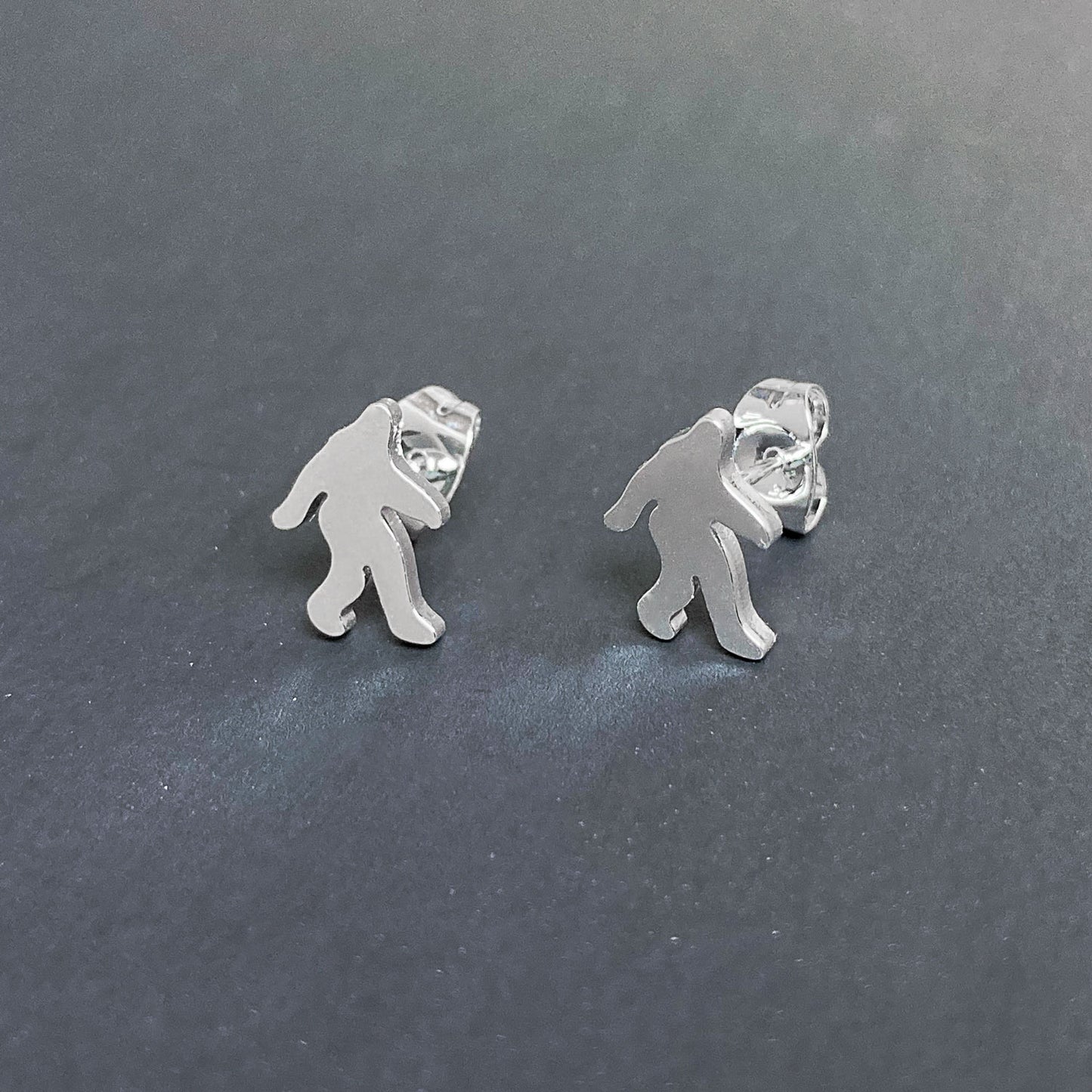 Sasquatch Earrings, Silver Stainless Steel - Sasquatch The Legend