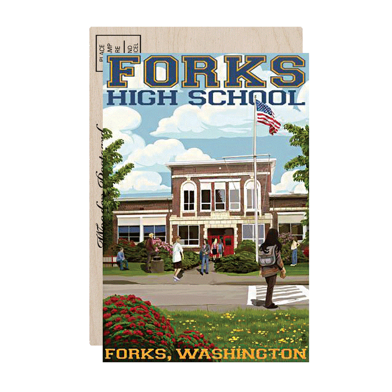Forks High School WA, Postcard - Sasquatch The Legend