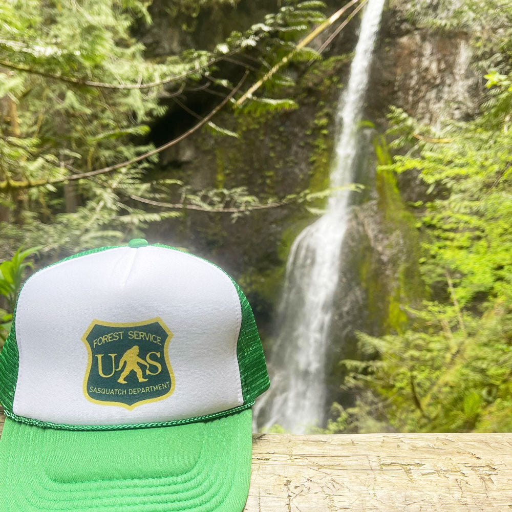 Trucker Hats: Sasquatch, Bigfoot, Twilight and Banana Slug Rainbow