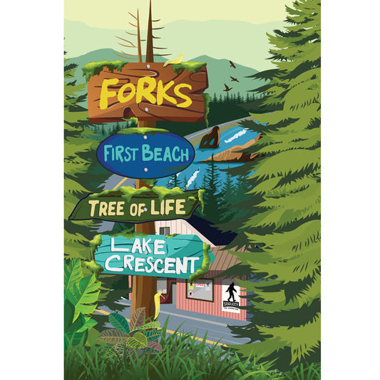 Forks Beach Trail Sign Postcard