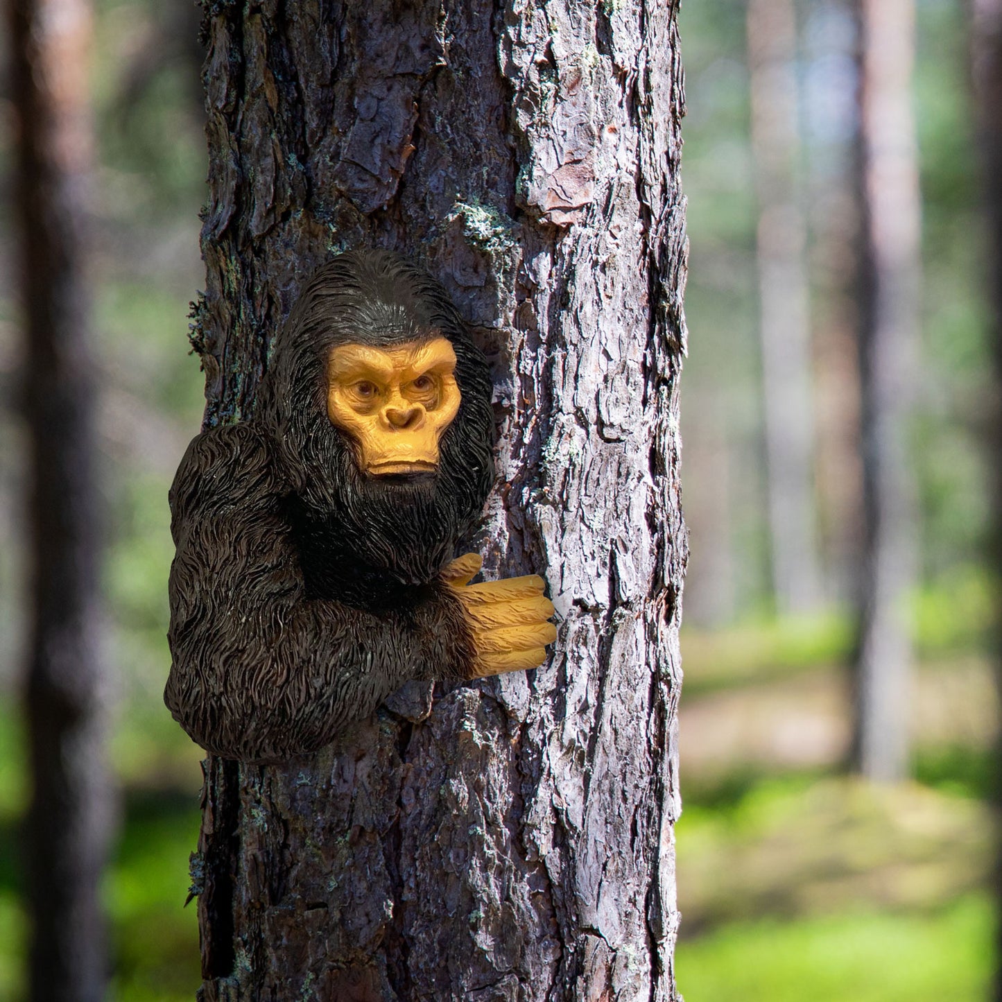 Sasquatch Peeking Tree Garden Statue