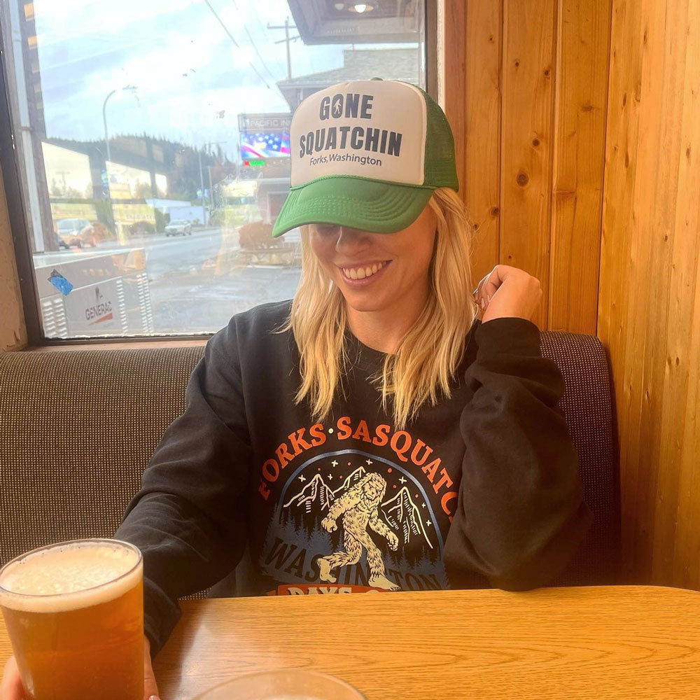 Gone Squatchin' in Forks Washington Trucker Hat