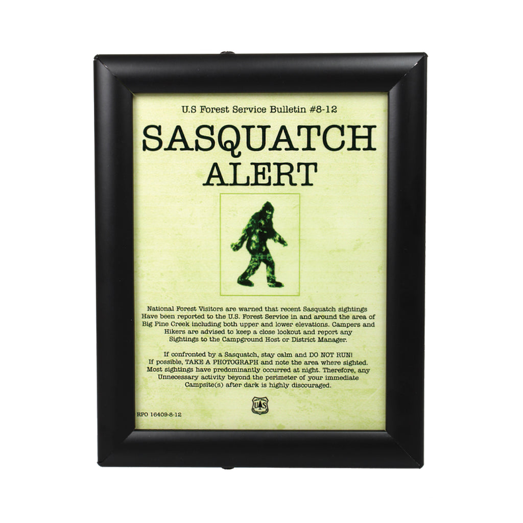 Backlit LED Sasquatch Alert Poster & Frame - Sasquatch The Legend
